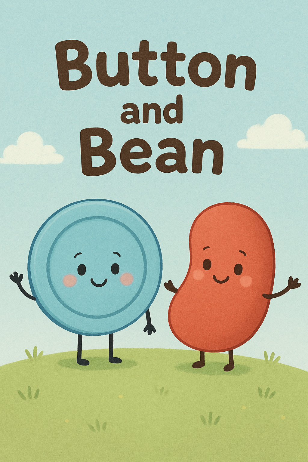 Button and Bean - friendly mascots representing sustainable kids clothing trade